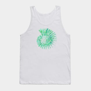 Nautilus Shell Design in Blue and Green Paint Strokes Pattern 2 Tank Top